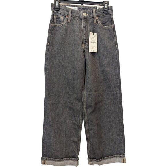 Zara Denim - Zara Womens Jeans EU 32 US 0 Blue Mini Fold Up Straight Leg Relaxed 3607/802 NWT